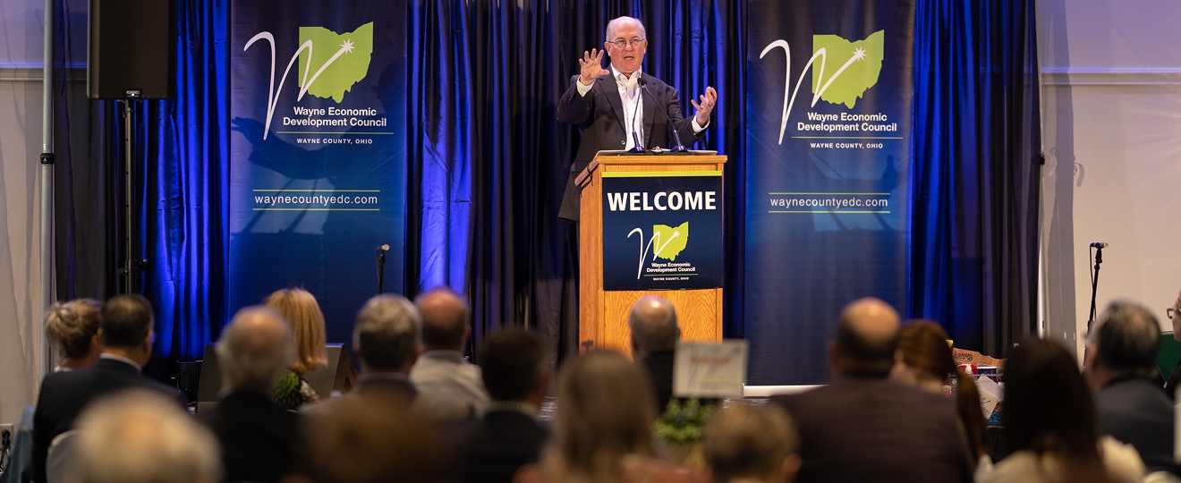 Speaker at a Wayne County Economic Development Council event